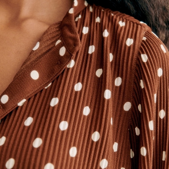 Sezane Brown Polka Dot Blouse - Picture 2 of 5
